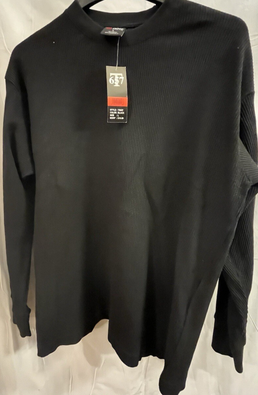 Noiz TSS656 Men’s Black Long Sleeved Quilted Shirt Size Large